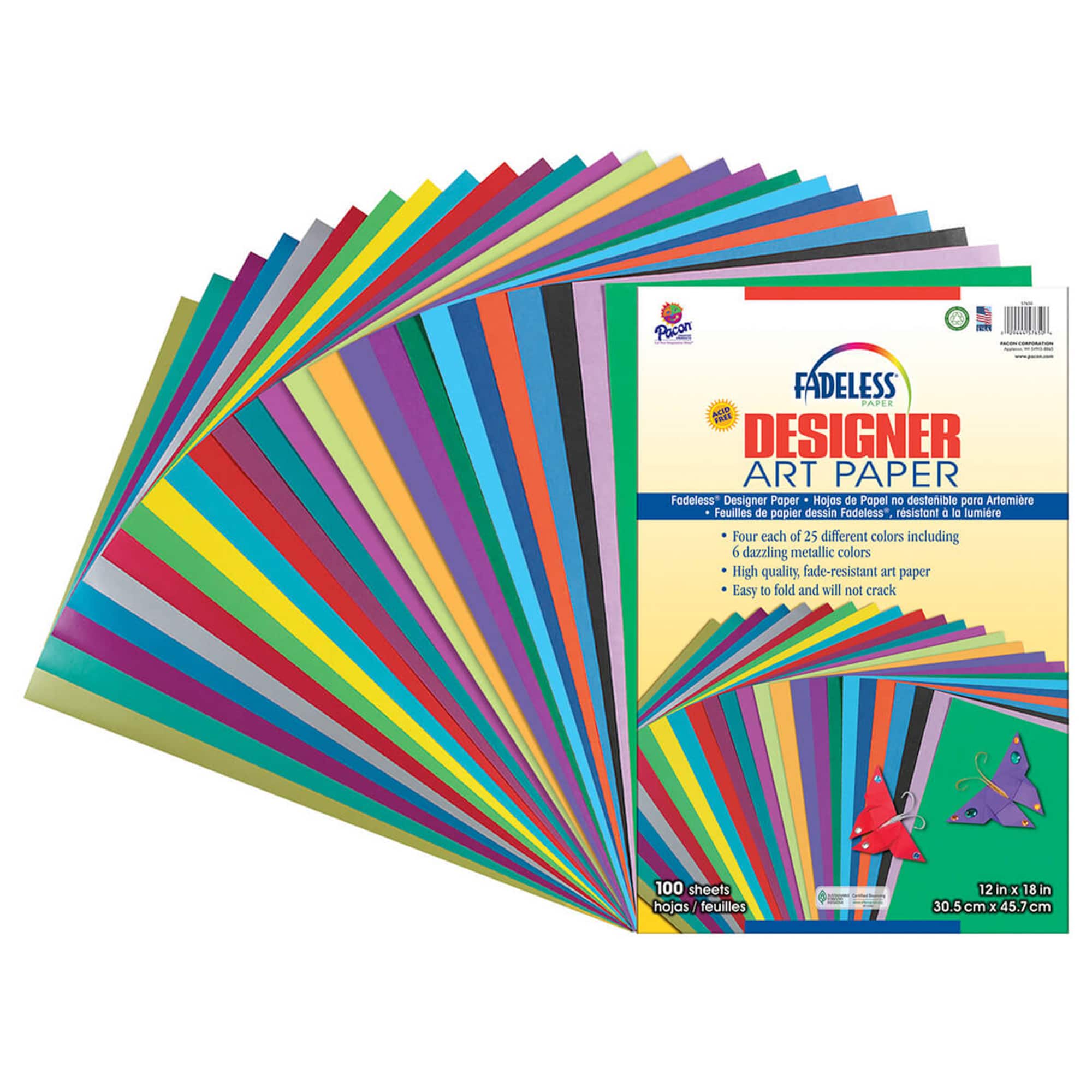 Pacon® Fadeless® 12" x 18" Assorted Designer Paper, 100 Pack